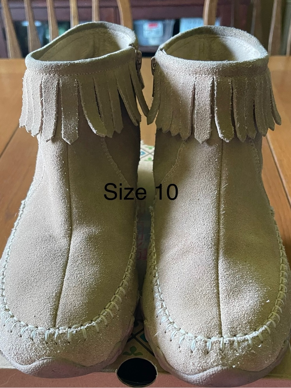 Skechers Women's Tan Suede Fringe Ankle Booties